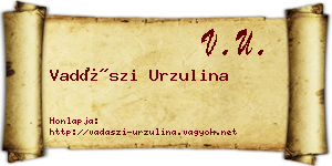 Vadászi Urzulina névjegykártya